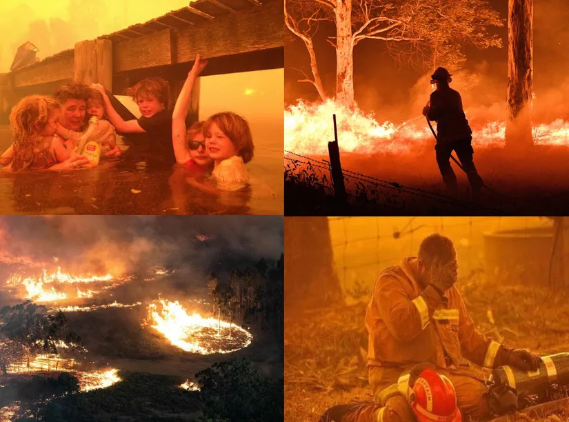 Yangınlar sırasında fotoğraflanan bazı kareler.