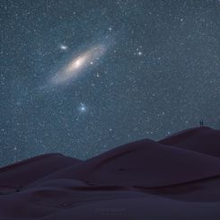  Andromeda over the Sahara Desert 