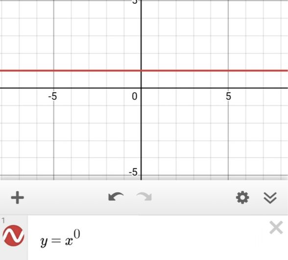 y=x^0 grafiği