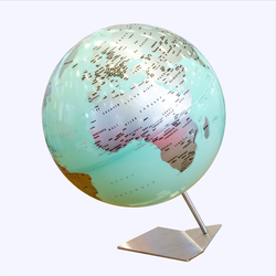 Light Turquoise Dünya Küresi: Turkuaz, 33 cm, Işıksız, Huzurlu