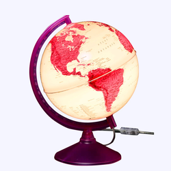 Globe Dünya Küresi: Magenta, 26 cm, Işıklı