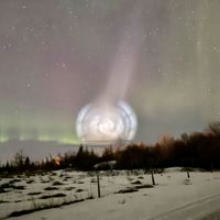  A Galaxy-Shaped Rocket Exhaust Spiral 