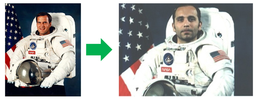 Yukarıdaki iki fotoğraf “Dr.” Serkan Anılır’ın çok sayıdaki sahtekarlık edimlerinden birini (sağdaki) gösteriyor. NASA astronotu Richard J. Hieb’e ait bir fotoğrafı (soldaki) dijital olarak değiştiren Anılır, NASA’daki ilk Türk astronot olduğu iddiasıyla fotoğrafı CV’sine koydu. Oysaki NASA astronotu olabilmek Amerikan vatandaşı olmayı gerektirdiğinden böyle bir durum söz konusu olamaz.