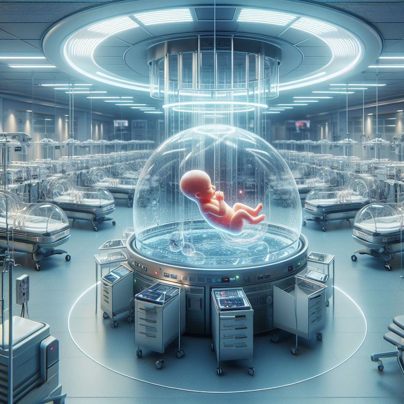 Amniyotik tankta görülen bir insan fetüsünün potansiyel gösterimi.