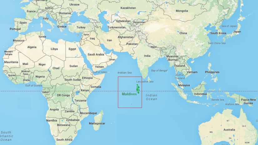 Maldivler'in haritadaki yeri.