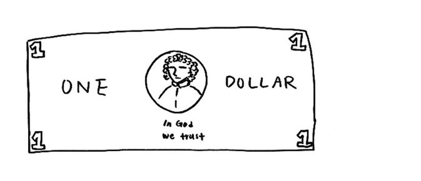 Zihinden yapılan 1 dolarlık banknot çizimi...