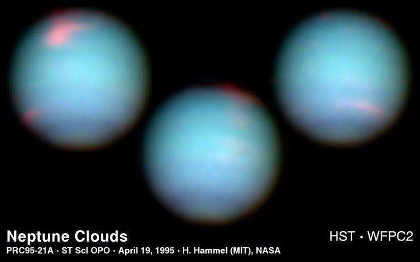 Hubble, Neptün'ün sadece birkaç gün içinde değişen hareketli bir atmosfere sahip olduğunu ortaya koyuyor, ve 1994'te Neptün'ün değişen hava koşullarını yakalıyor.