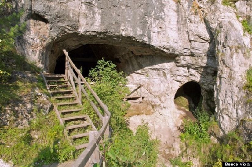 Neandertal kadınına ait ayak parmağı kemiği, yeni bir insan soyu olarak belirlenen Denisovan’lara dair ilk izlerin keşfedildiği, güney Sibirya’da fotoğraftaki Denisova Mağarası’nda bulunmuştur.