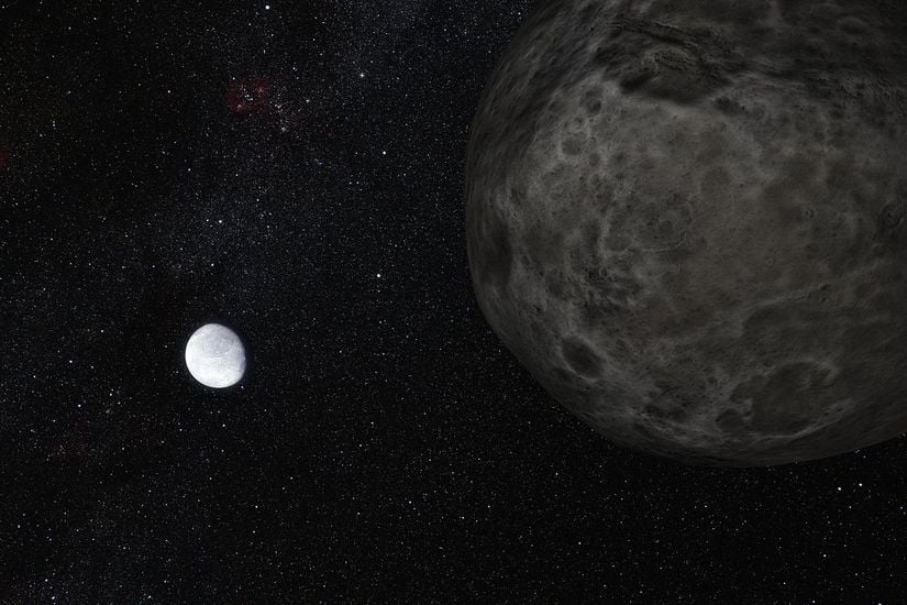 Cüce gezegen Eris ve onun uydusu Dysnomia