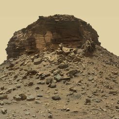  A Crumbling Layered Butte on Mars 