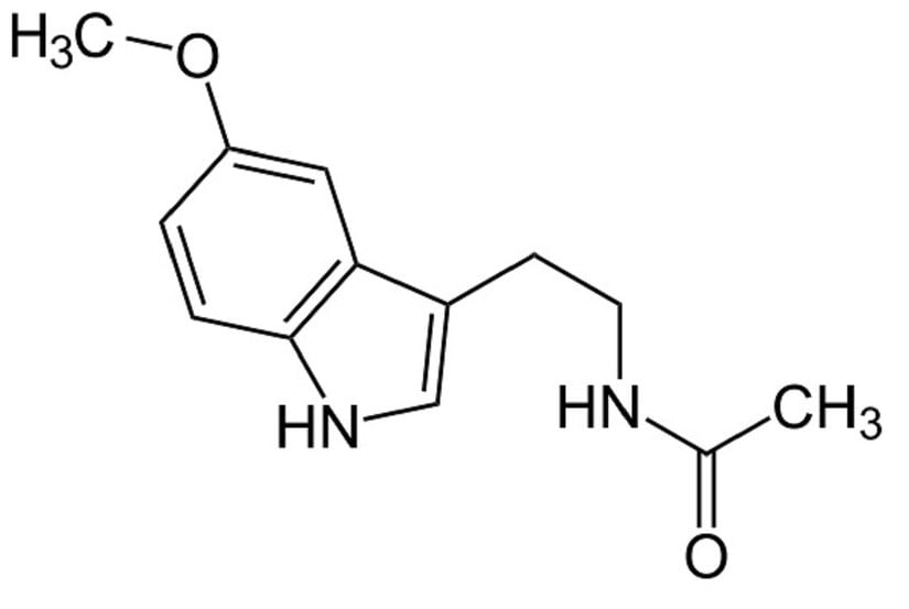 Melatonin hormonunun kimyasal şeması.