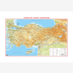 Türkiye Haritası: Fiziki ve Siyasi, 50x70 cm, Çift Taraflı Çıtalı