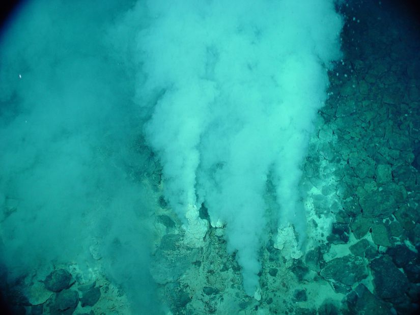 Okyanus tabanlarında bulunan ve yaşamın başladığı noktalar olduğu düşünülen hidrotermal bacalar...