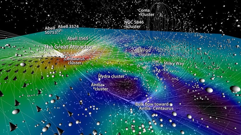 Samanyolu Galaksisi haritada "Milky Way" ismiyle gösterilmektedir.