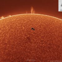  Space Station, Solar Prominences, Sun 