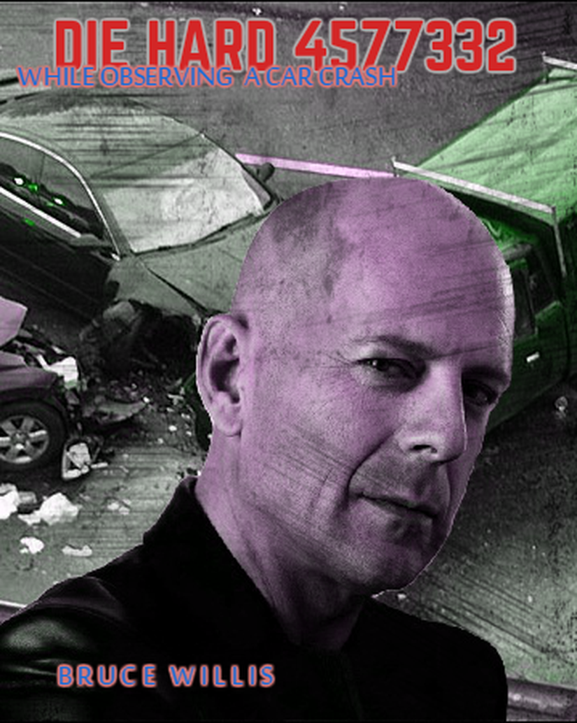 John McClane’in yolda gerçekleşen bir kazayı izlerken kaza yapıp öldüğü versiyonun afişi