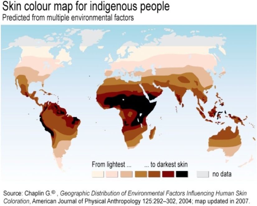 Dünya Ten Rengi Haritası