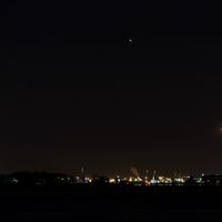  New York Harbor Moonset 
