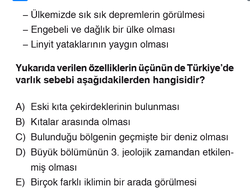 Verilen özelliklerin üçünün de Türkiye'de varlık sebebi aşağıdakilerden hangisidir?