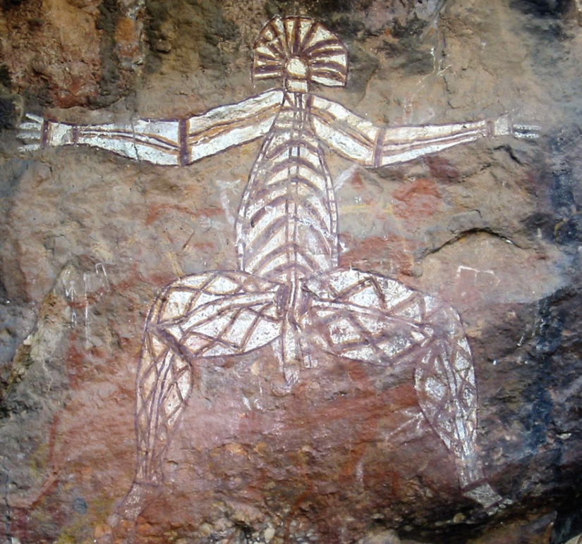 Avustralya yerlilerinde sünnet uygulamasının binlerce yıllık tarihini gösteren bir kaya çizimi.