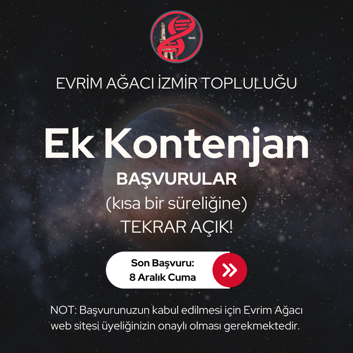 Evrim Ağacı İzmir Topluluğu Ek Başvurular!