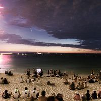  Comet Between Fireworks and Lightning  