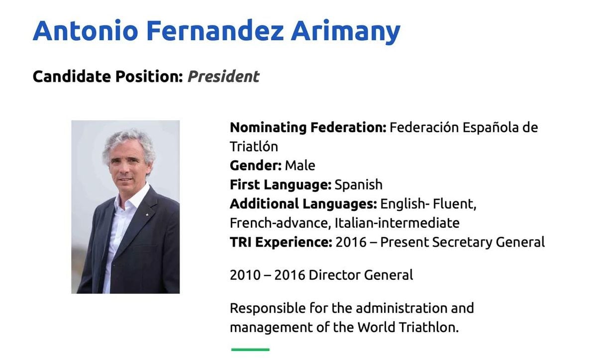 Spain Elects Antonio Fernández Arimany As New World Triathlon President ...