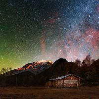  The Gum Nebula over Snowy Mountains 