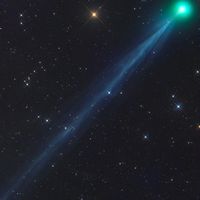  The Ion Tail of New Comet SWAN 