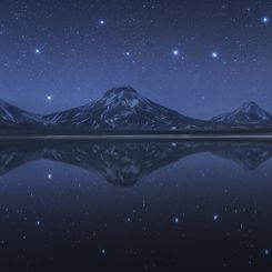  Big Dipper Above and Below Chilean Volcanoes 