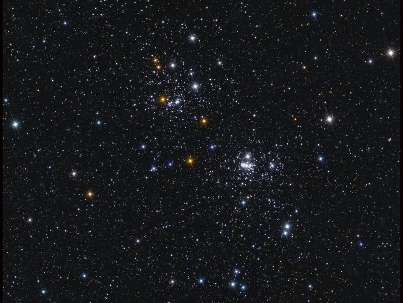 Çift Küme (İng. &quot;Double Cluster&quot;) gibi yıldız kümeleri, çıplak gözle seçilebilmektedir.
