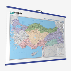 Türkiye Kabartma Haritası: Bölgeler, 70x100 cm