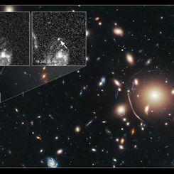  Galaxy Cluster Magnifies Distant Supernova 