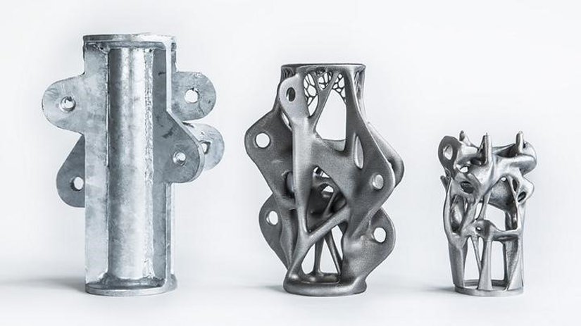 Şekil 1: 3 boyutlu imalat ile üretilmiş çelik destek parçaları