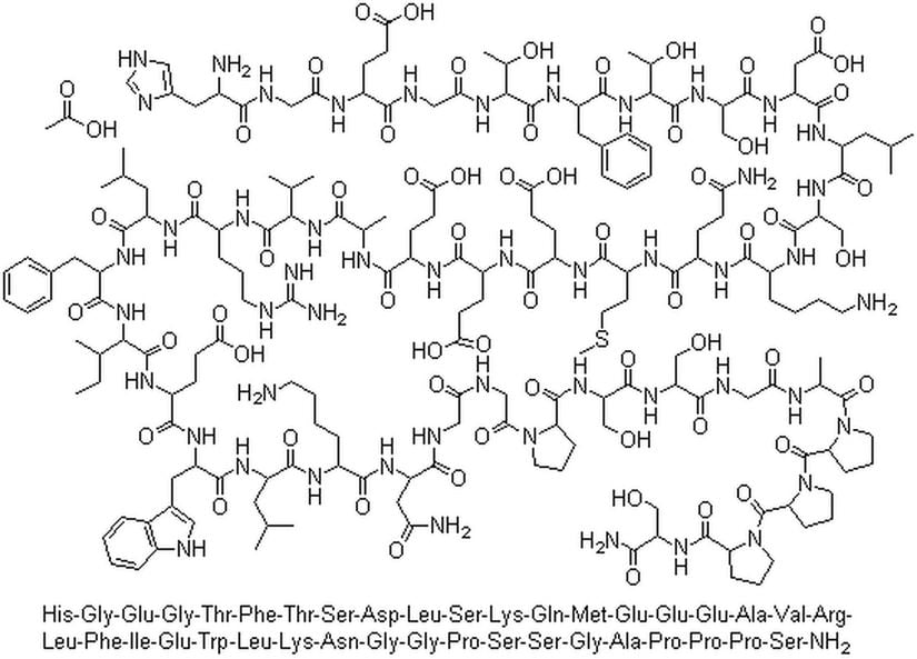 Gilatide adlı polipeptidin aminoasit dizilimi.