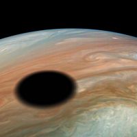  Io Eclipse Shadow on Jupiter from Juno 