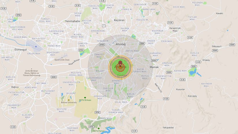 Hiroşima'ya atılan bomba, Ankara'ya atılsaydı ne kadarlık bir alan etkilenirdi?