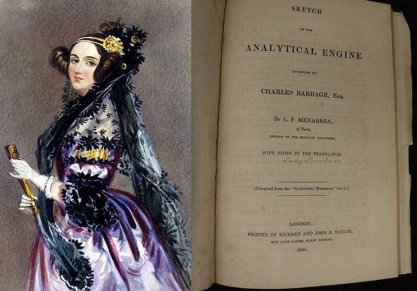 Ada Lovelace, Charles Babbage'nin kitabına katkıda bulundu