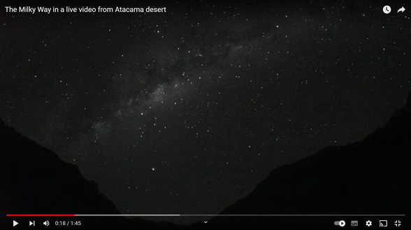 Daniele Gasparri kanalının &quot;The Milky Way in a live video from Atacama desert&quot; başlıklı videosu.