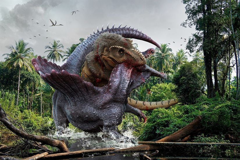 Tyrannosaurus rex ile Spinosaurus aegyptiacus karşılaşması.